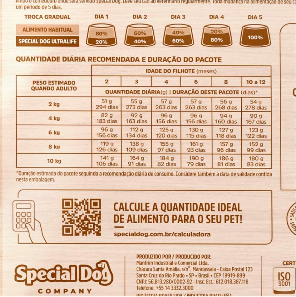 Ração Special Dog Ultralife para Cães Filhotes de Raças Pequenas - 15Kg