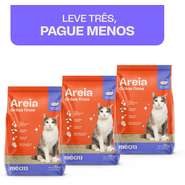 Areia Sanitária Meau Grãos Finos para Gatos - 36Kg (3 unidadesde 12kg)