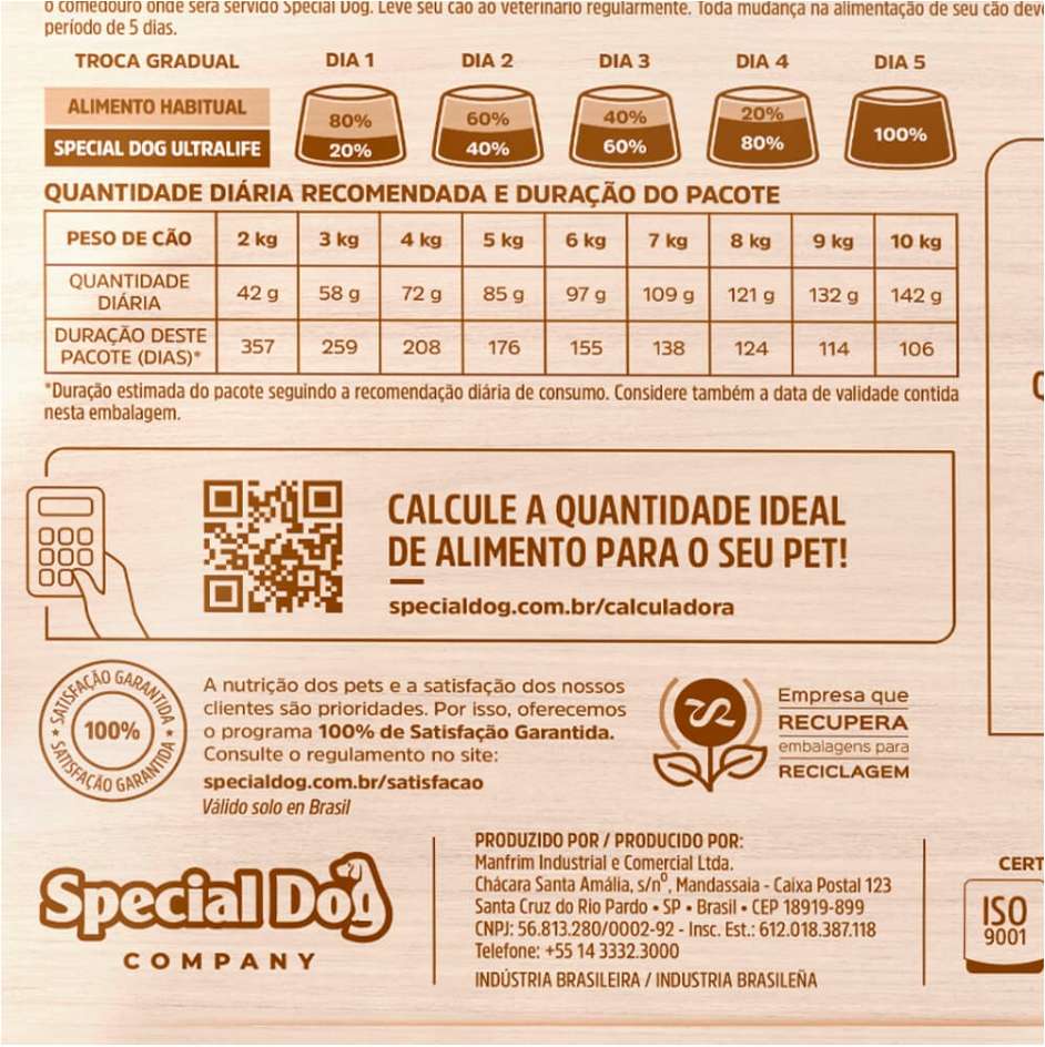 Ração Special Dog Ultralife Light para Cães de Raças Pequenas - 15Kg