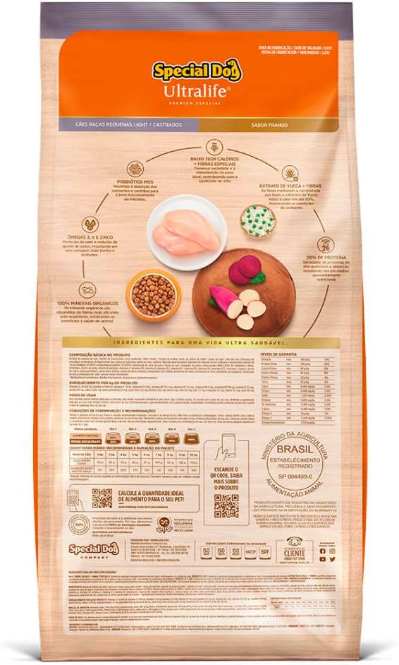 Ração Special Dog Ultralife Light para Cães de Raças Pequenas - 15Kg