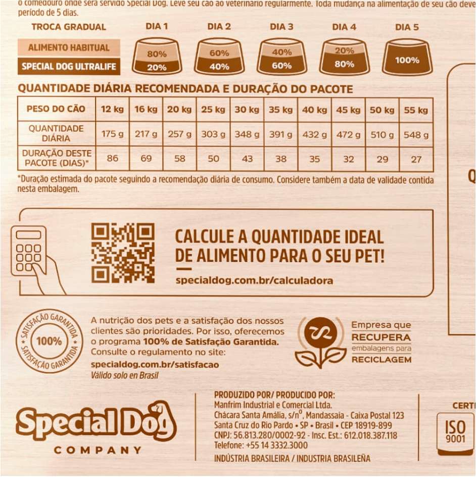 Ração Special Dog Ultralife Sênior para Cães de Raças Médias e Grandes - 15Kg