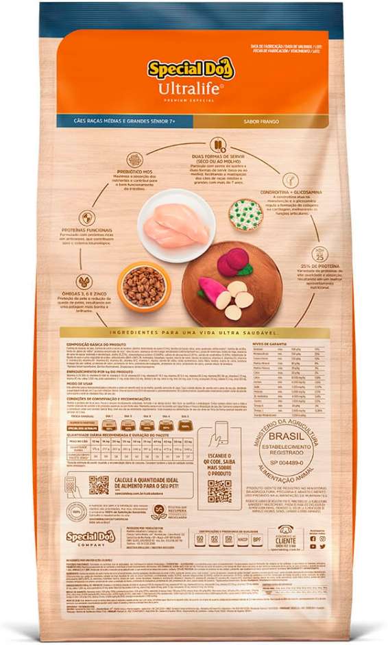Ração Special Dog Ultralife Sênior para Cães de Raças Médias e Grandes - 15Kg