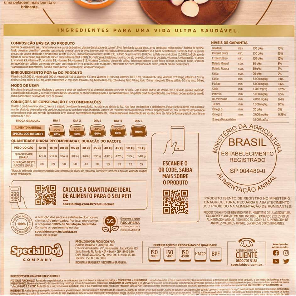 Ração Special Dog Ultralife Sênior para Cães de Raças Médias e Grandes - 15Kg