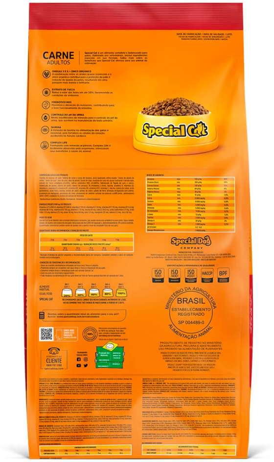 Ração Special Cat Premium Carne para Gatos Adultos - 20Kg
