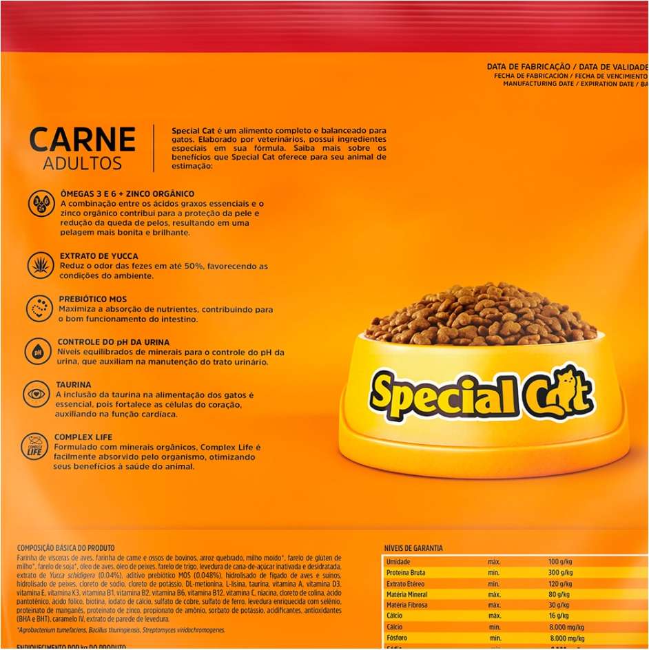 Ração Special Cat Premium Carne para Gatos Adultos - 20Kg