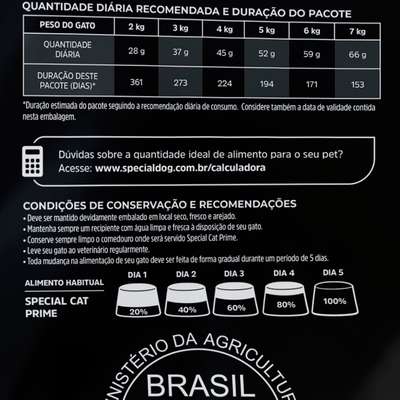 Ração Special Cat Prime Frango e Arroz para Gatos Adultos