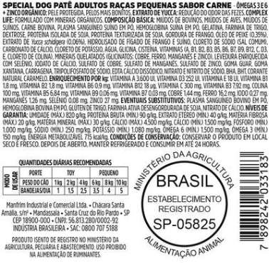Ração Úmida Special Dog Patê Carne para Cães Adultos Raças Pequenas - 150 g