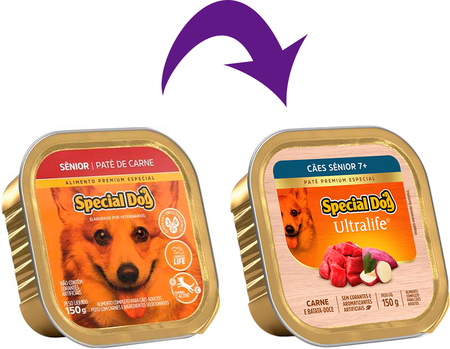 Ração Úmida Special Dog Patê Carne para Cães Sênior - 150 g