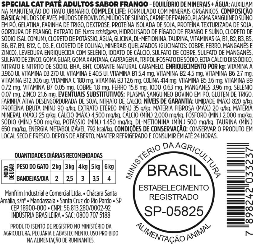 Ração Úmida Special Cat Patê Frango para Gatos Adultos - 100 g