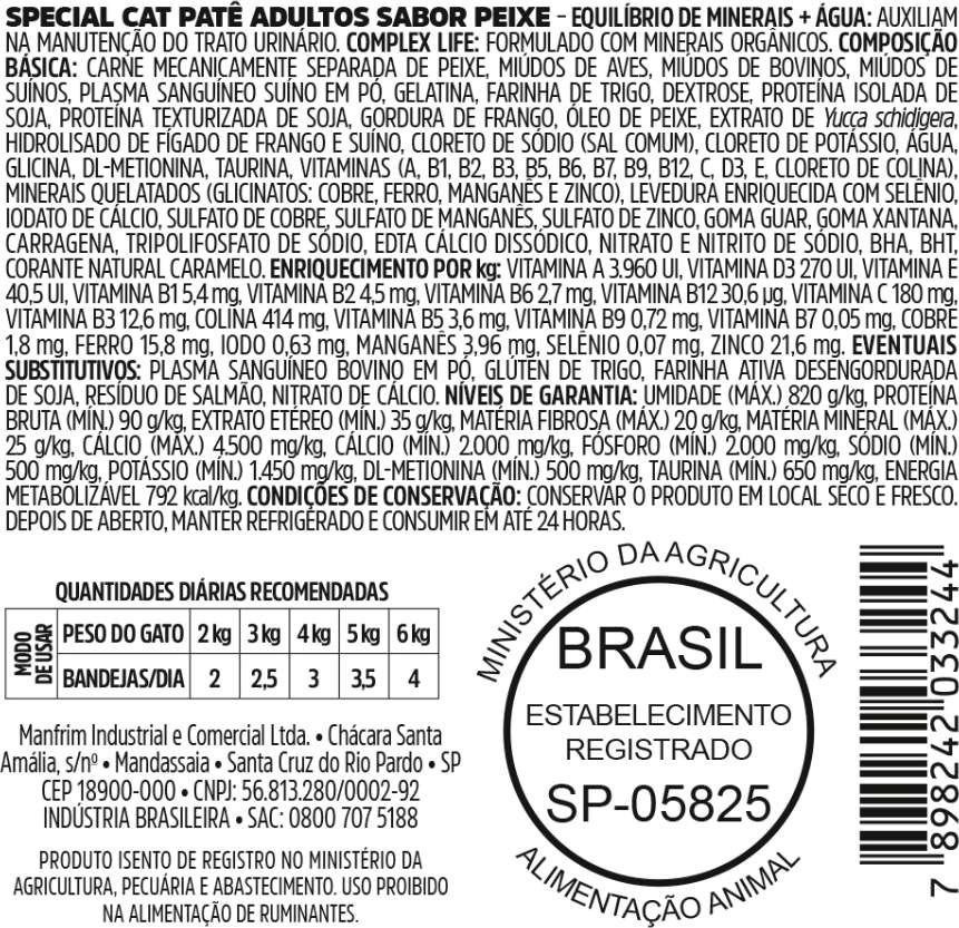 Ração Úmida Special Cat Patê Peixe para Gatos Adultos - 100 g