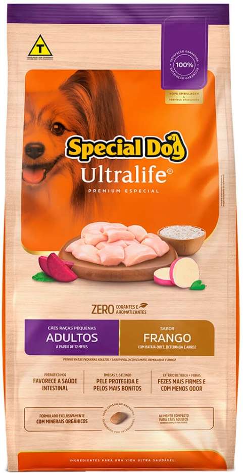 Ração Special Dog Ultralife Frango e Arroz para Cães Adultos Raças Pequenas - 20Kg