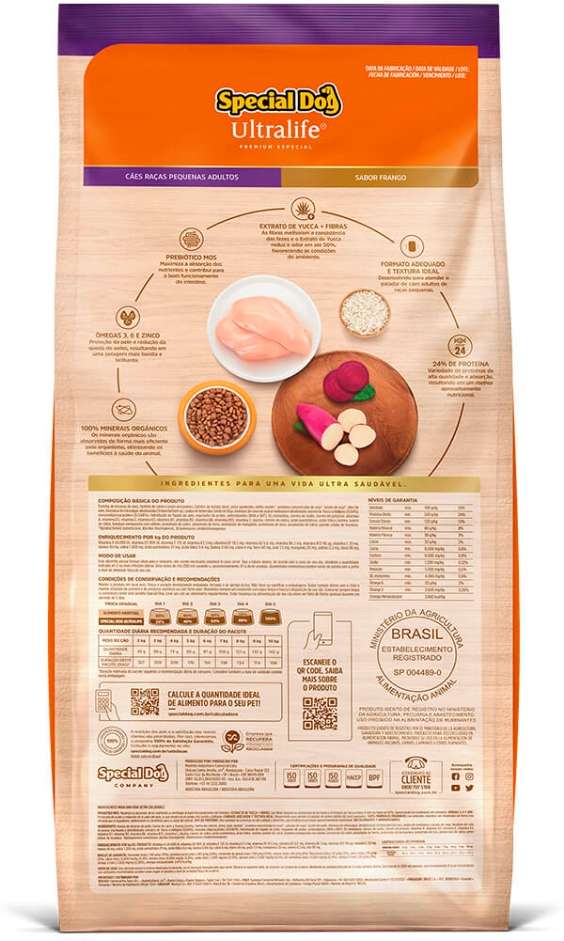 Ração Special Dog Ultralife Frango e Arroz para Cães Adultos Raças Pequenas - 20Kg