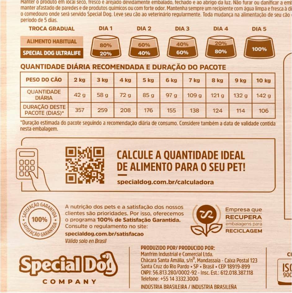 Ração Special Dog Ultralife Frango e Arroz para Cães Adultos Raças Pequenas - 20Kg