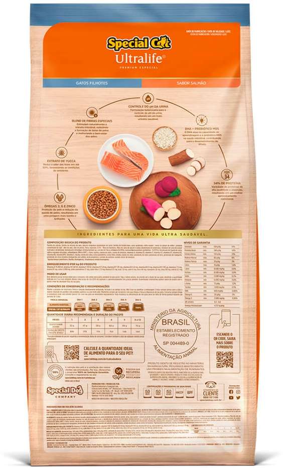 Ração Seca Special Cat Ultralife Salmão e Arroz para Gatos Filhotes - 3Kg