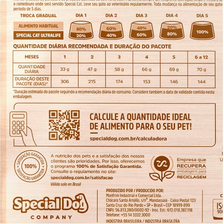 Ração Seca Special Cat Ultralife Salmão e Arroz para Gatos Filhotes - 3Kg