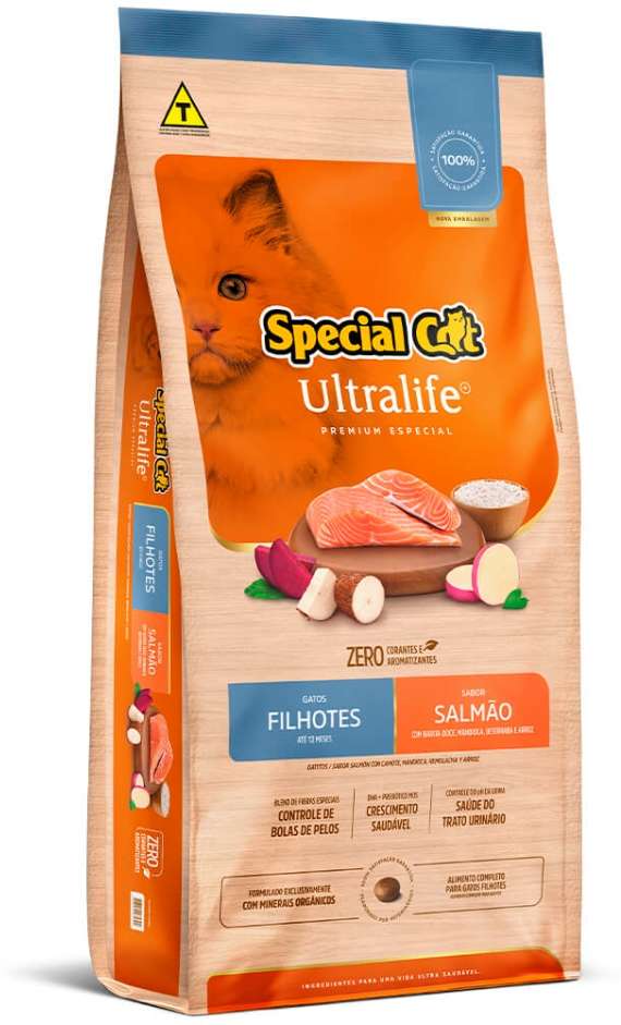 Ração Seca Special Cat Ultralife Salmão e Arroz para Gatos Filhotes - 3Kg