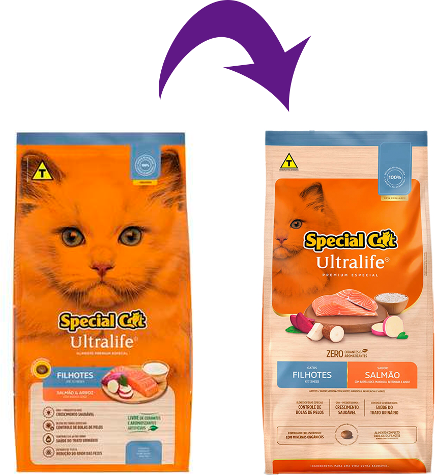 Ração Seca Special Cat Ultralife Salmão e Arroz para Gatos Filhotes - 3Kg