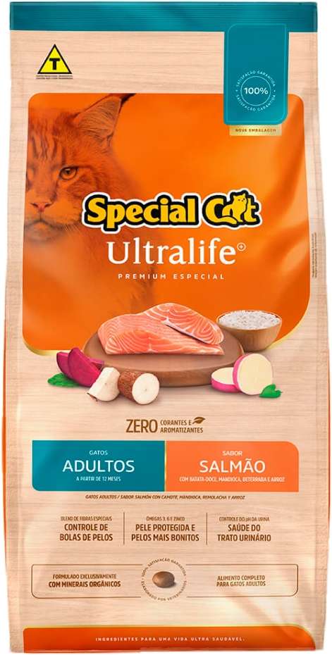 Ração Seca Special Cat Ultralife Salmão e Arroz para Gatos Adultos - 10,1Kg