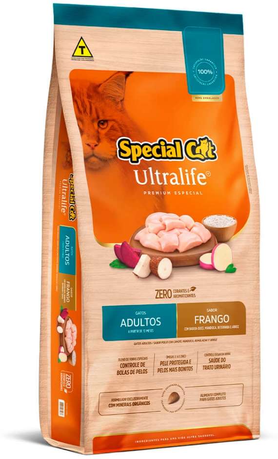 Ração Seca Special Cat Ultralife Frango e Arroz para Gatos Adultos - 10,1Kg