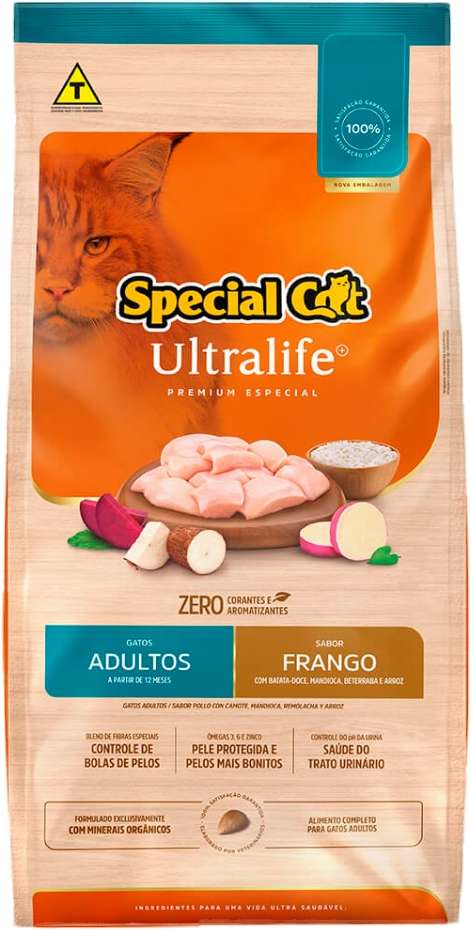 Ração Seca Special Cat Ultralife Frango e Arroz para Gatos Adultos - 10,1Kg