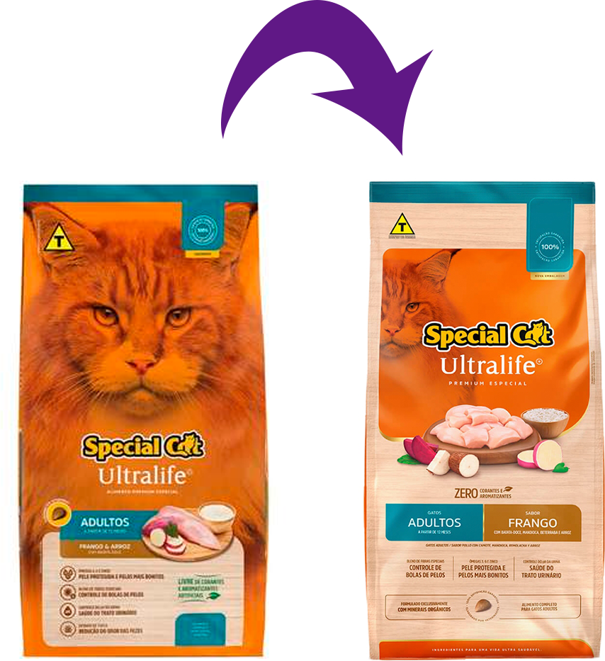 Ração Seca Special Cat Ultralife Frango e Arroz para Gatos Adultos - 10,1Kg