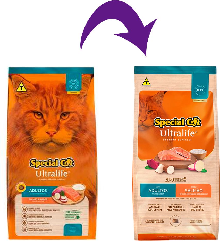 Ração Seca Special Cat Ultralife Salmão e Arroz para Gatos Adultos - 10,1Kg