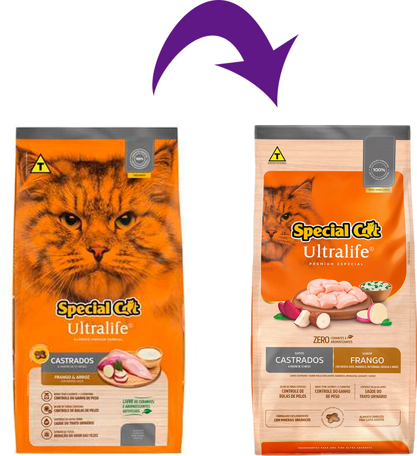 Ração Seca Special Cat Ultralife Frango e Arroz para Gatos Castrados - 10,1Kg