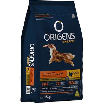 Ração Seca Origens Energy Frango e Cereais para Cães Adultos | Petlove