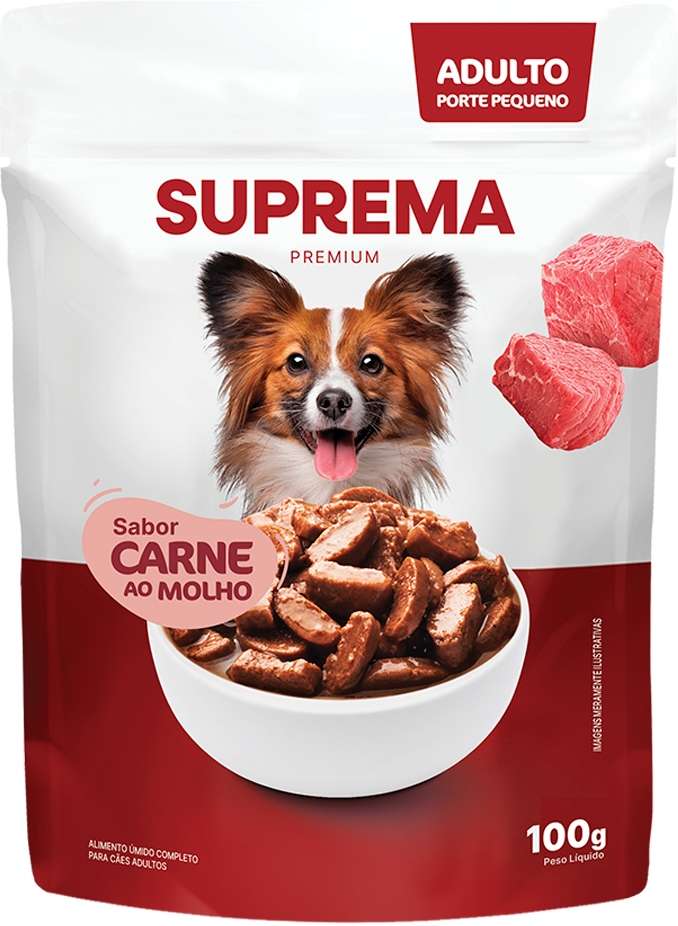 Ração Úmida Suprema Carne ao Molho para Cães Adultos de Raças Pequenas - 100 g