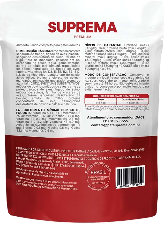Ração Úmida Suprema Atum ao Molho para Gatos Adultos - 85 g
