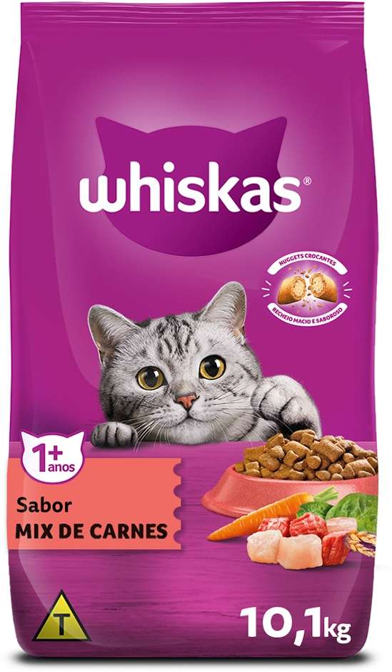 Ração Seca Whiskas Mix de Carnes para Gatos Adultos - 10,1Kg