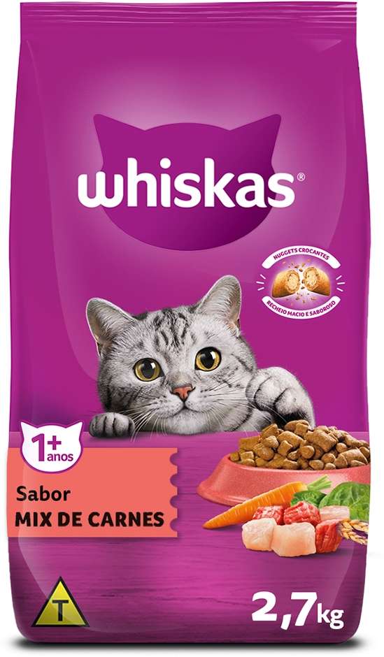 Ração Seca Whiskas Mix de Carnes para Gatos Adultos - 2,7Kg