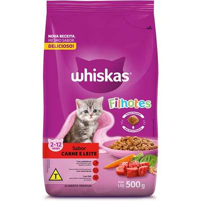 Ração Whiskas Carne e Leite para Gatos Filhotes