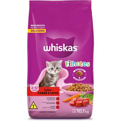 Ração Whiskas Carne e Leite para Gatos Filhotes