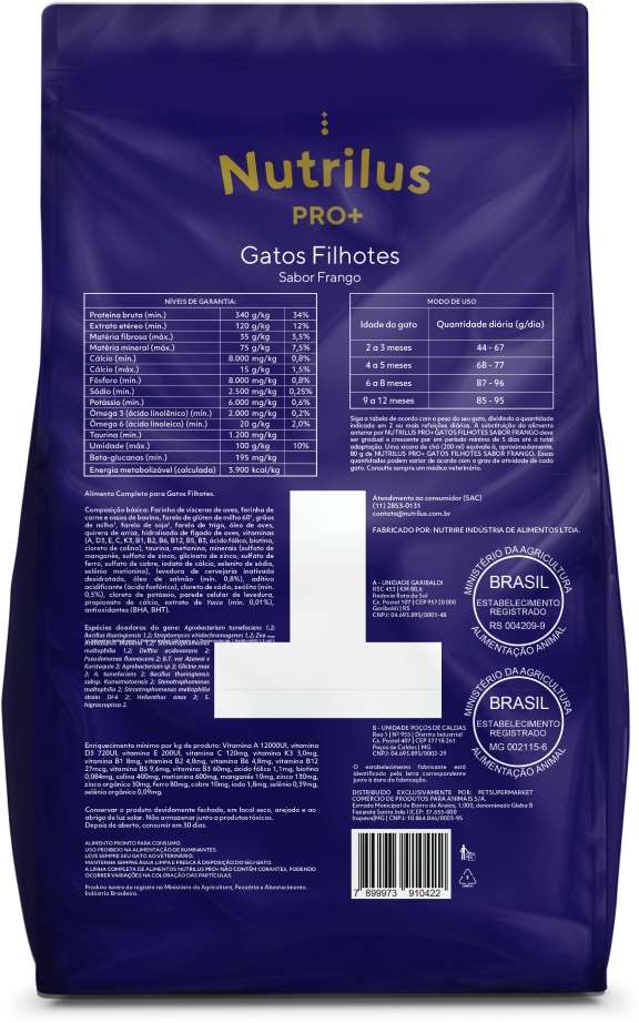 Ração Nutrilus Pro+ Frango para Gatos Filhotes - 10,1Kg