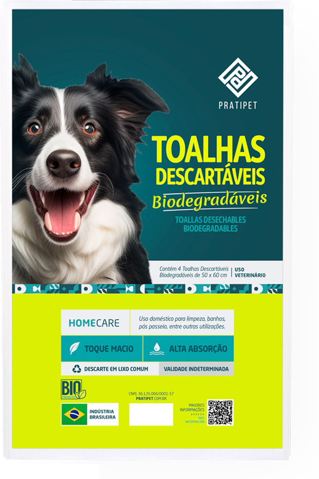 Toalhas Descartáveis Biodegradáveis Pratipet - 4 Unidades
