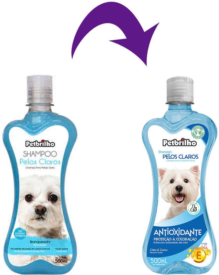 Shampoo Petbrilho Pelos Claros - 500 mL