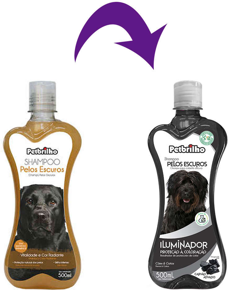 Shampoo Petbrilho Pelos Escuros - 500 mL