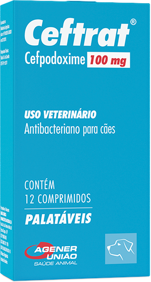 Antibacteriano Agener União Ceftrat para Cães 12 Comprimidos - 100 mg