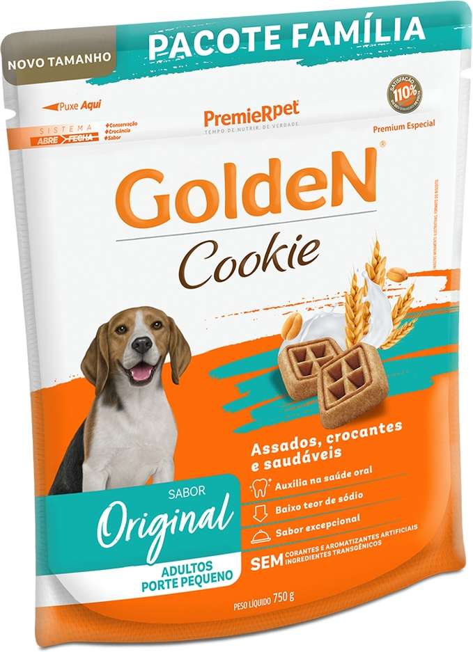 Biscoito GoldeN para Cães Adultos Porte Pequeno Sabor Original Cookie - 750 g