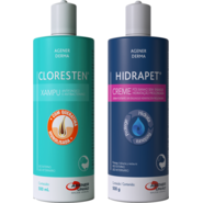 Kit Agener União Shampoo Cloresten Antifúngico e Antibacteriano e Creme Hidratante Hidrapet - KIT (500 mL + 500 g)