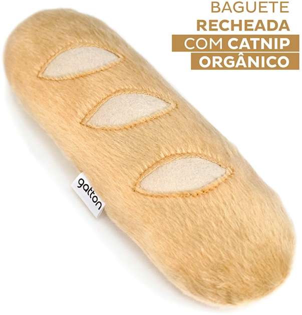 Brinquedo CatFood Big Baguete Pelúcia com Catnip para Gatos - Tam. Único