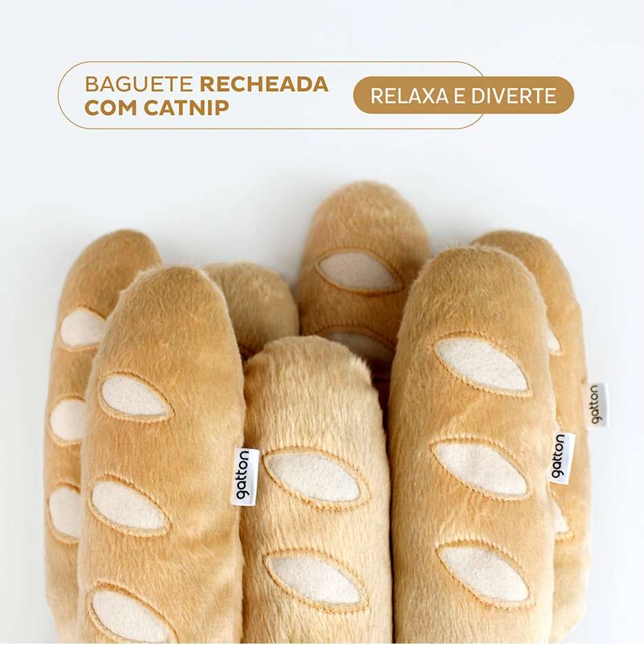 Brinquedo CatFood Big Baguete Pelúcia com Catnip para Gatos - Tam. Único