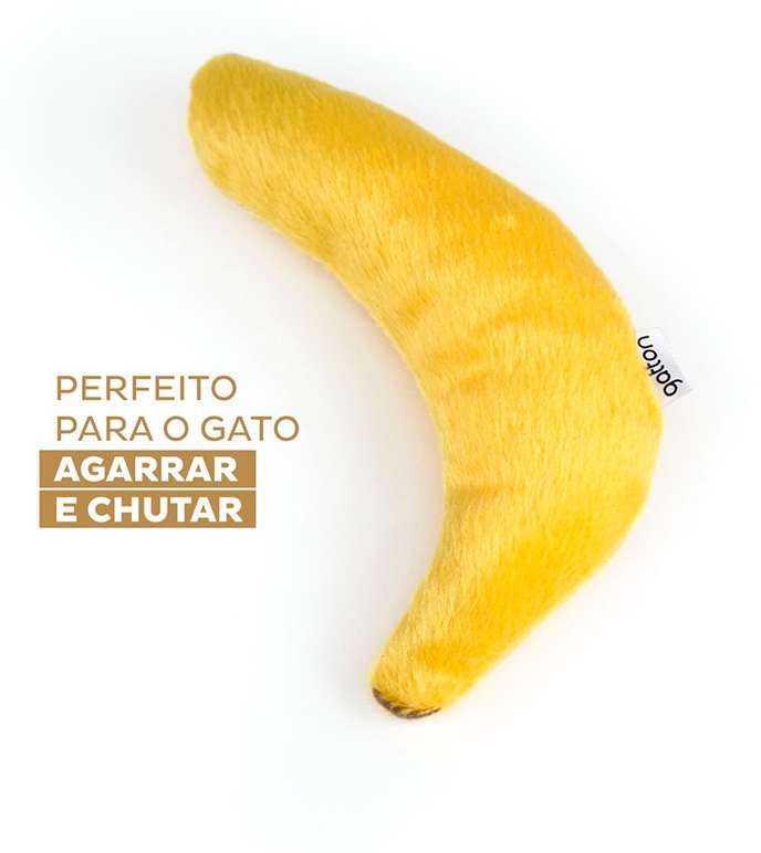 Brinquedo CatFood Big Banana Pelúcia com Catnip para Gatos - Tam. Único