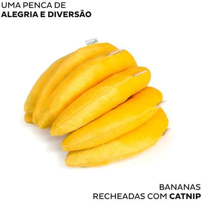 Brinquedo CatFood Big Banana Pelúcia com Catnip para Gatos