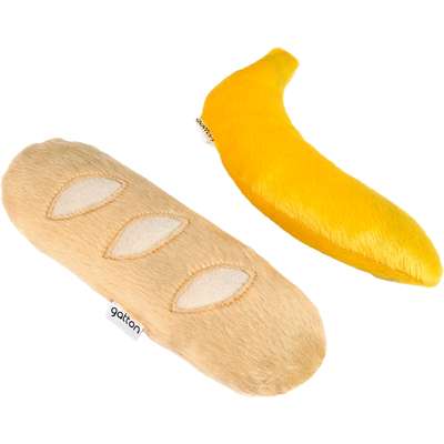 Brinquedo CatFood Big Baguete e Banana Pelúcia com Catnip para Gatos
