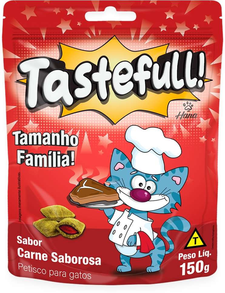 Petisco Hana Tastefull para Gatos Sabor Carne Saborosa - 150g