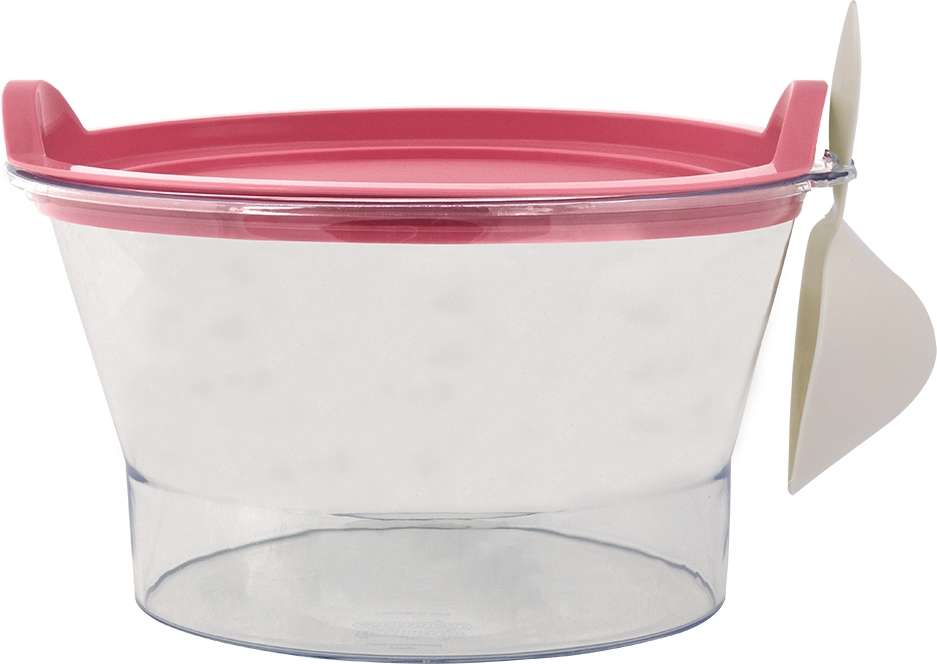 Porta Ração Família de Estimação Rosa com Pá Dosadora Amarela - 1Kg