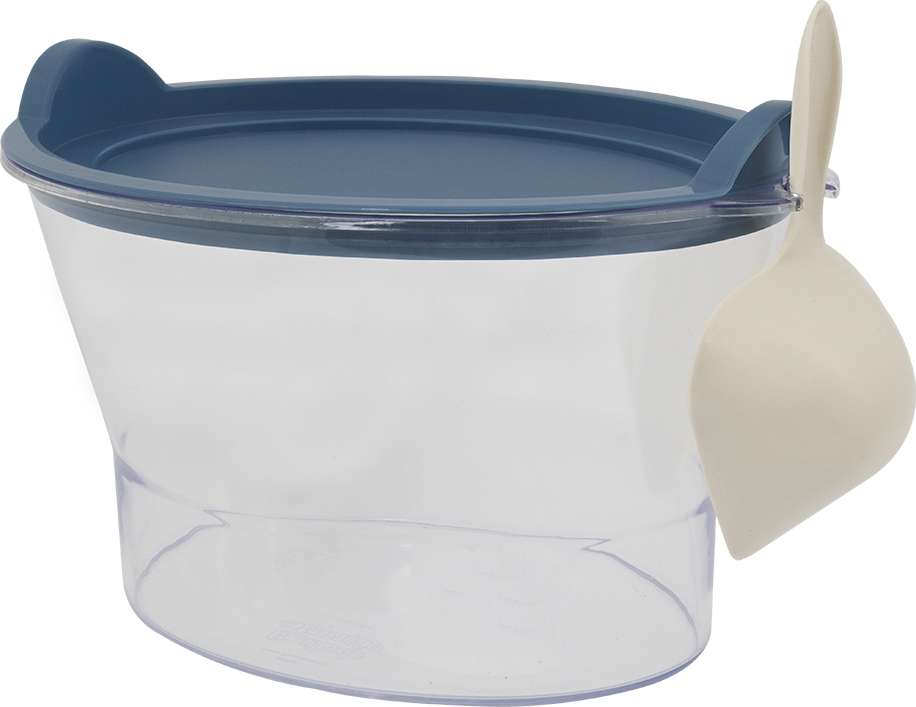 Porta Ração Família de Estimação Azul com Pá Dosadora - 1Kg