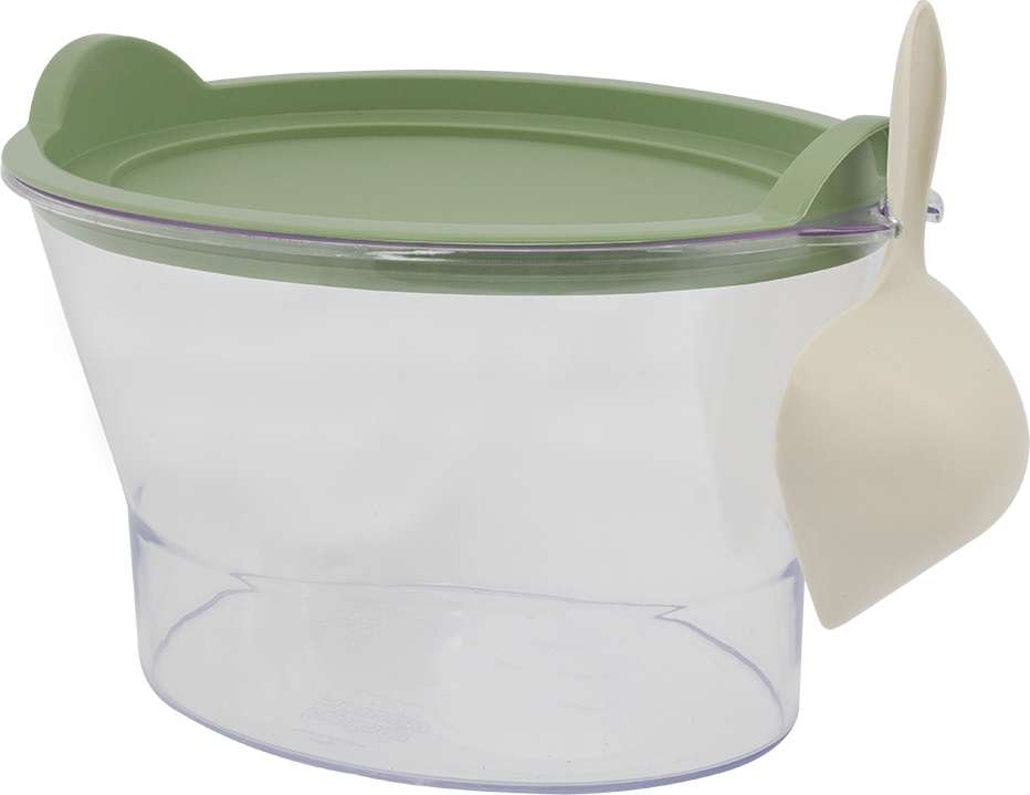 Porta Ração Família de Estimação Verde com Pá Dosadora - 1Kg